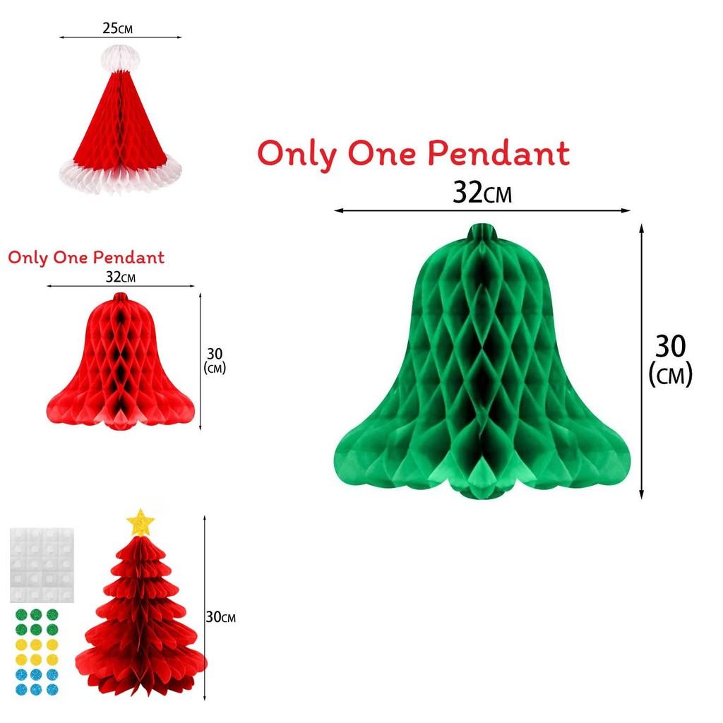 Christmas Party Decor 3d Honeycomb Hanging Decorations For Winter Holiday Celebrations