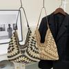 Letnia torba plażowa ze słomy Hollow, ręcznie tkana torba na ramię, rafia, rattan, torba na zakupy, podróż, styl boho, pleciona torebka, swobodna torba