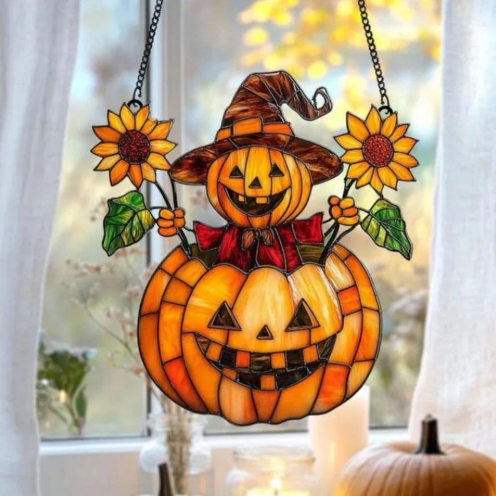 Window Hanging Decoration Lightweight 2d Flat Decoration Halloween Acrylic Pendant Eerie Garden Suncatcher For Garden Trick Or