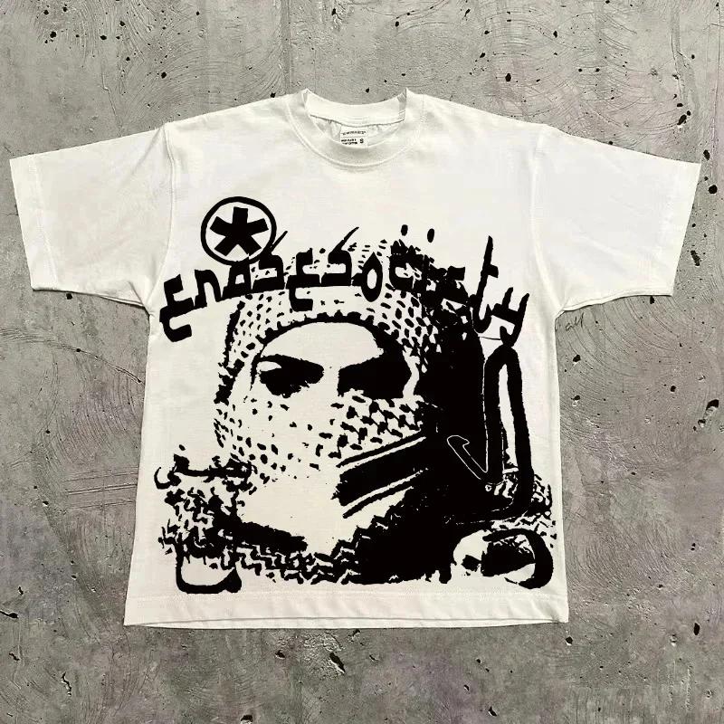 Graphic T-shirt Men Women Vintage Top Hip Hop Streetwear Oversized Tshirt Short Sleeve Casual Clothing Summer Fashion Y2K Tee
