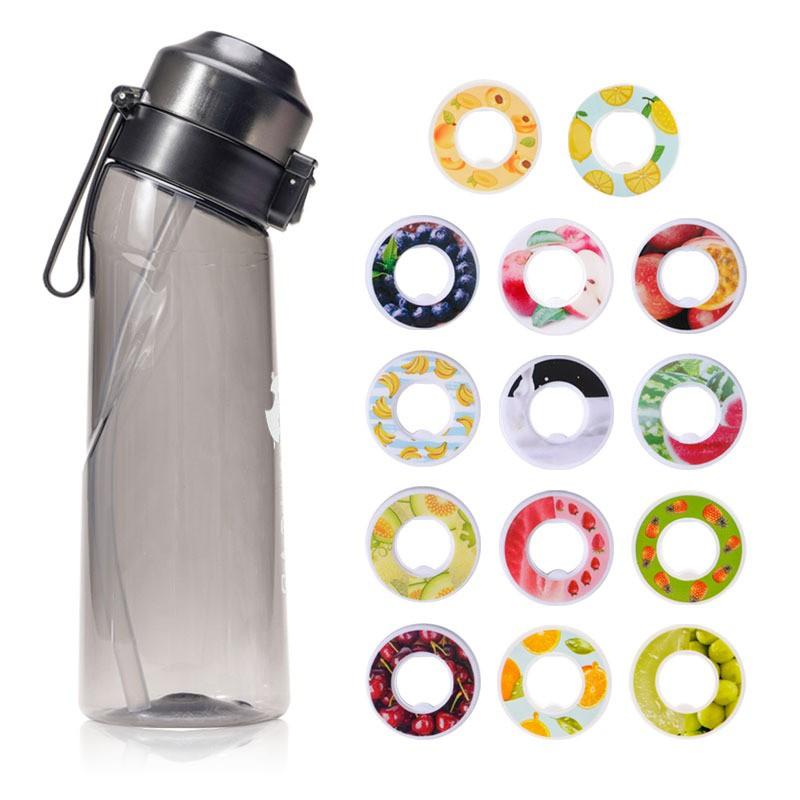 Tritan Water Bottle 650ml Leakproof Sports Cup With Straw Lid Carry Handle Gradient Design