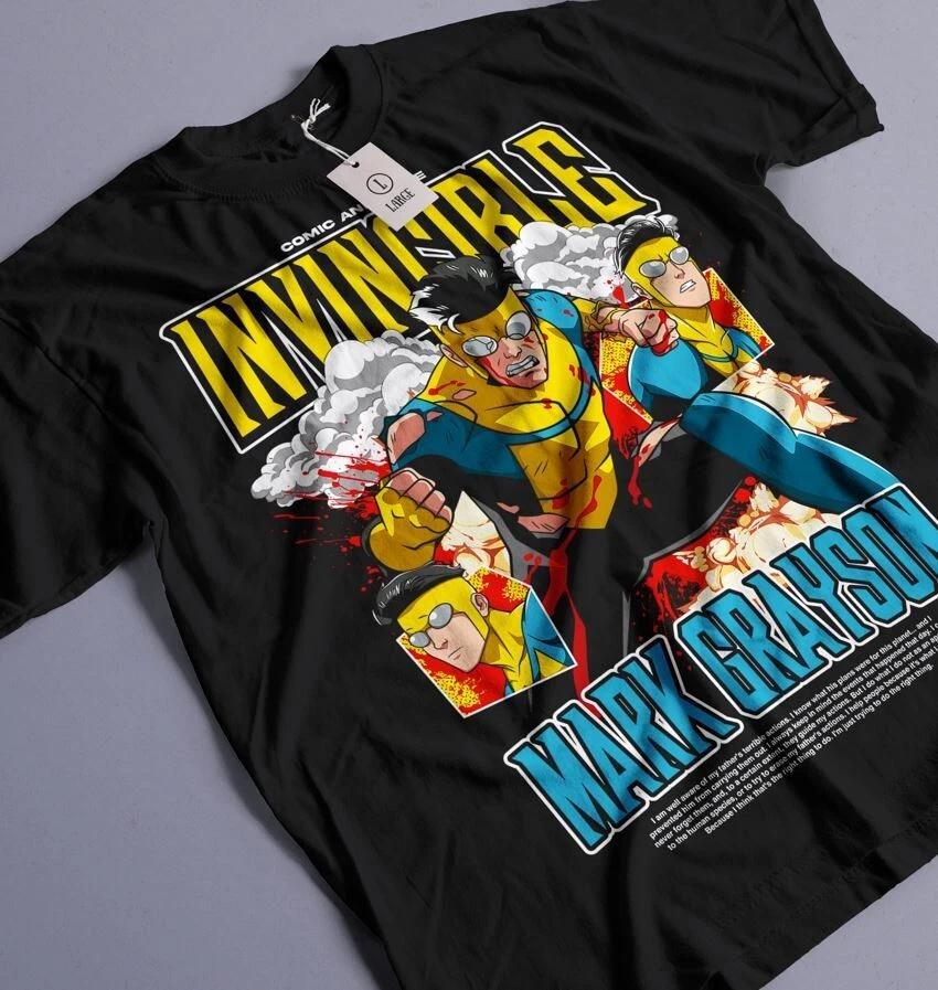 Invincible TShirt Mark Invincible Graphic Tee Superhero Fan Shirt S