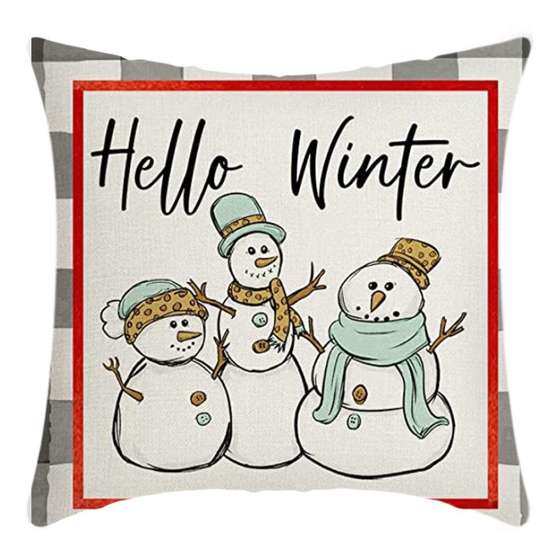 New Christmas Throw Pillow, Polyester Linen, Festive Dress Cushion, Bedroom Living Room Square Pillow, Cushion Pillow Case