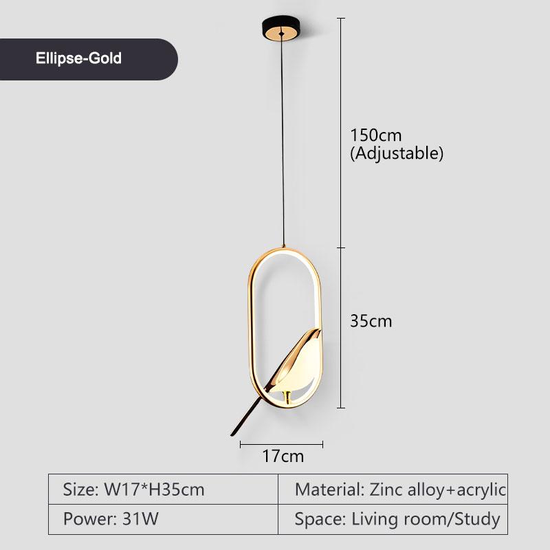 Nordic Magpie Bird LED Chandelier Lamps for Corridor Aisle LED Pendant Lights Hanging Lighting Fixtures for Bedroom Living Room