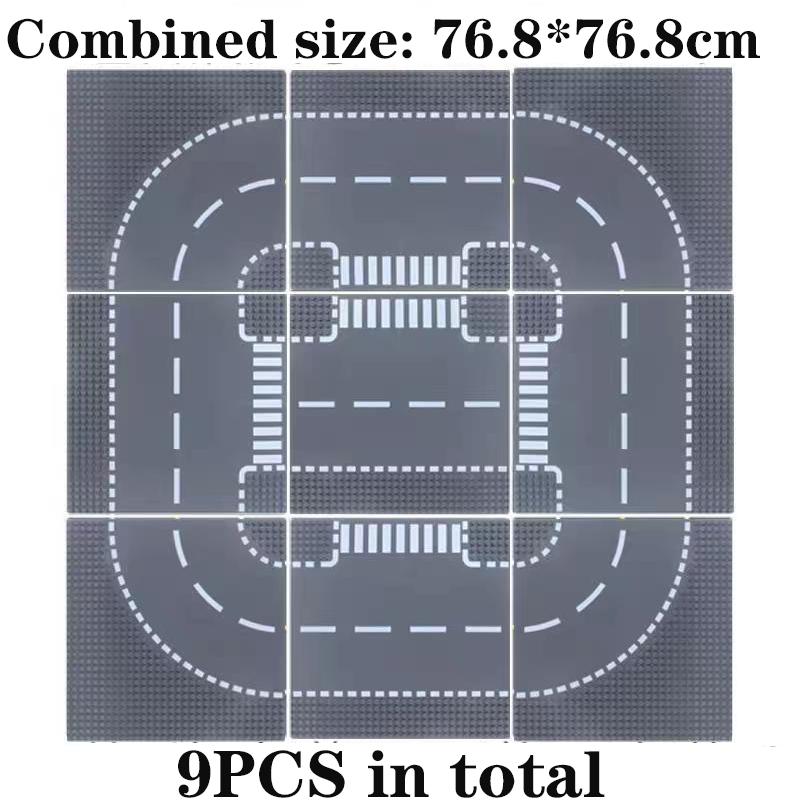 

Classic Construction Blocks Foundation Board City Street View Traffic Road Figures Building Playthings Bricks Plastic Parts Foundation Board Gifts -A11807