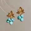 New Floral Resin Tassel Earrings Minimalist Stylish Unique Light Luxury Trendy Versatile Women Jewelry Gift