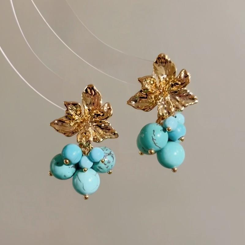 New Floral Resin Tassel Earrings Minimalist Stylish Unique Light Luxury Trendy Versatile Women Jewelry Gift