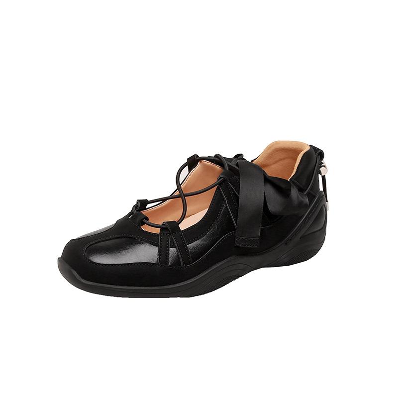 

Small inner height increase women Mary Jane single shoes women 2025 spring new fashion ribbon French ballet single shoes 40