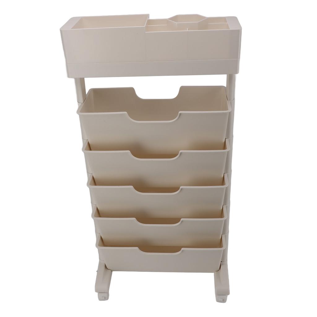 Beige White Bookshelf Plastic Bookcase Narrow Book Storage Utility Display Shelves for Living Room