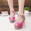 Flower Womens Shoes Sandals Summer Wedge Heels High Platform Open Shoes Toe
