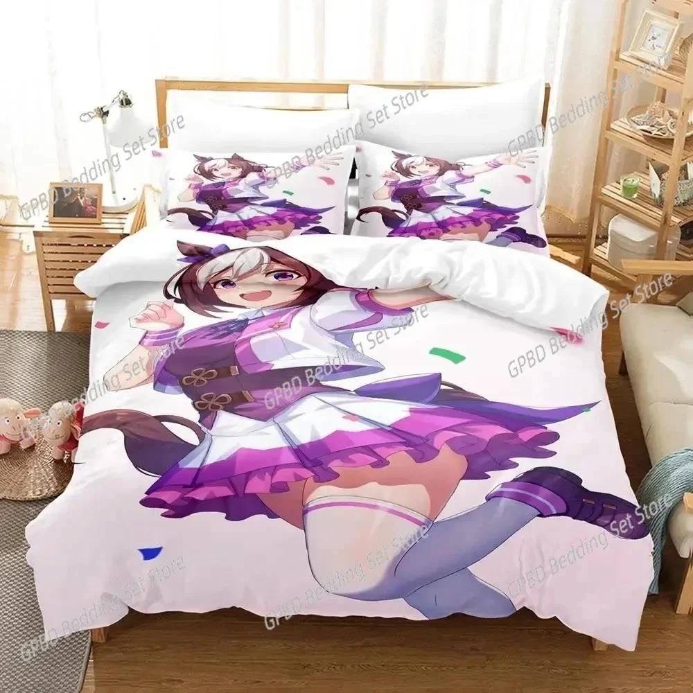 Comforter Anime Uma Musume Pretty Derby Bedding Set Bedroom Soft Modern S Comefortable Kids