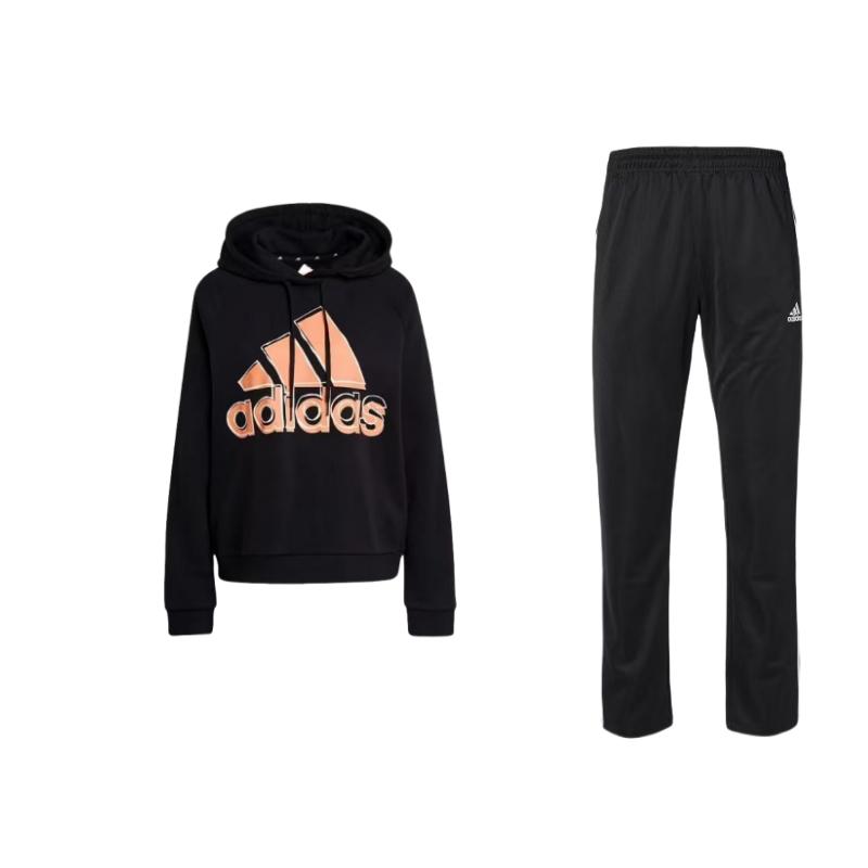 

Adidas X Lego Logo Print Letter Hoodie And Long Sleeve Top Retro Solid Color Elastic Pants Casual Sports Suit Men sweatsuit Black TR30P-BW+HB5108 S