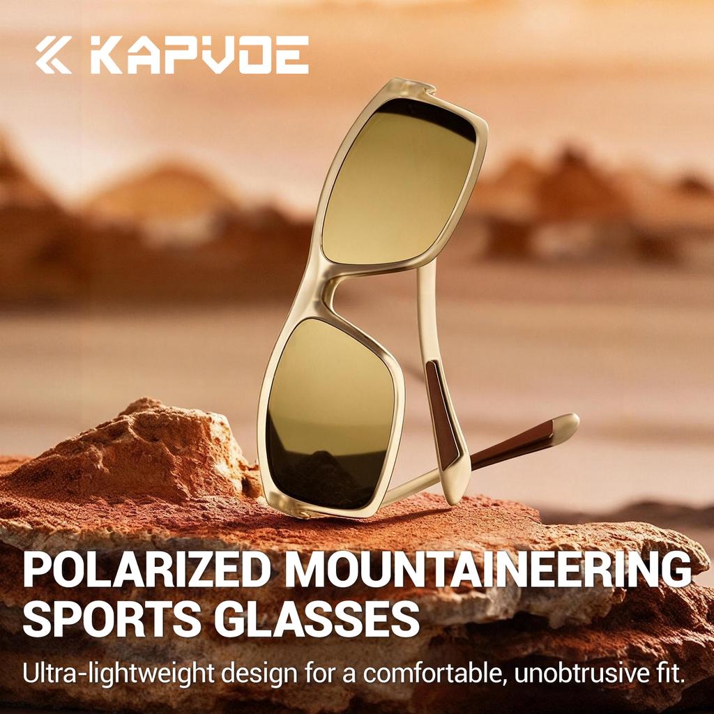 KAPVOE Polarized Sunglasses Fishing Hiking Mountaineering Sports Driving Glasses Stylish Outdoor Sunglasses for Cycling Trekking