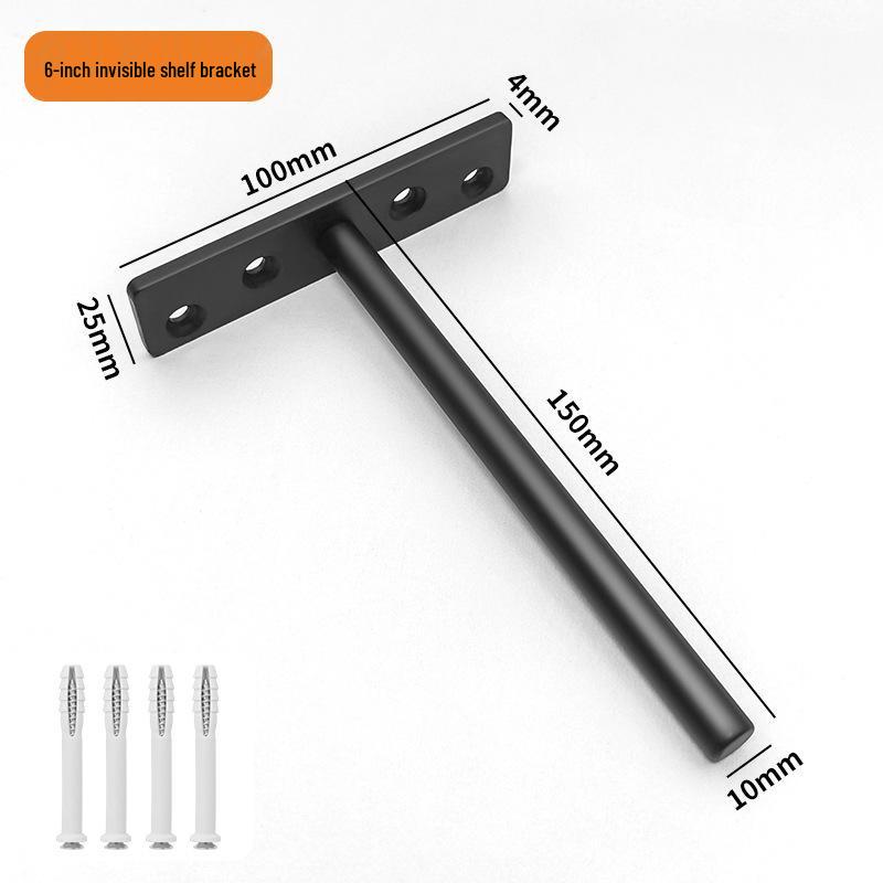 T-Shaped Invisible Shelf Bracket: Wall Mount Bookshelf & Storage Support.