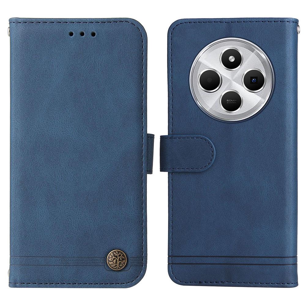 

For Xiaomi Poco C75 4G/Poco M7 5G/Redmi A3 Pro 4G/14R 5G/A4 5G/14C 5G/14C 4G Wallet Case Leather Phone Cover Tree Pattern Blue