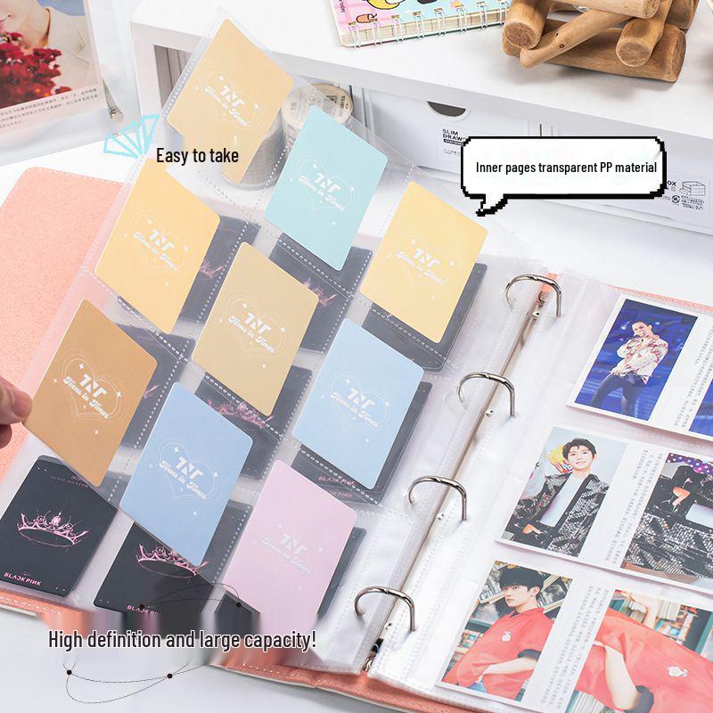 A4 Star-Chasing Gradient Photo Album: Nine-Square Card Book for Polaroids, Postcards & Idol Photos A5