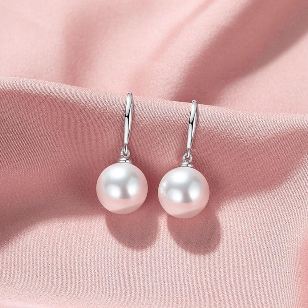 Shell Beads Long Earrings Simulation Freshwater Pearl Ear Hook Exquisite Drop Earrings  Ear Jewelry
