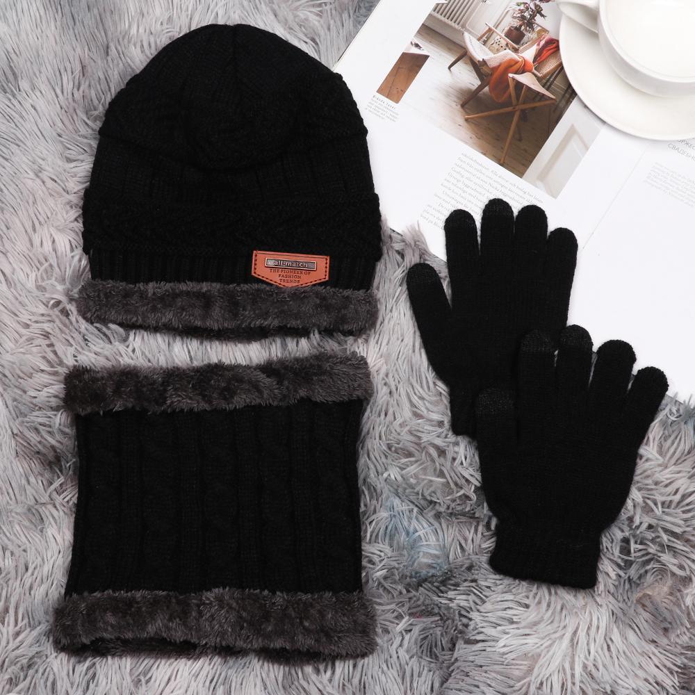 Mädchen Winter Warme Touchscreen Handschuhe Beanie Mütze und Halsschal Nackenwärmer Mütze Schal Handschuhe Set