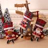 1Set Christmas Tree Socks Pendant Old Man Elk Bear Snowman Pattern Christmas Medium Plaid Socks for Children Candy Gift Bag