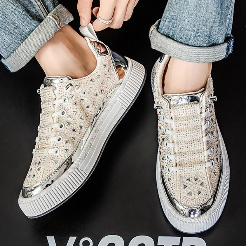 Mode Herrenmode Trend Lässige Low-Top-Sportschuhe 2025 Herbst Neu Strass-Design Bequem Vielseitig Slipper Klobige Sneaker