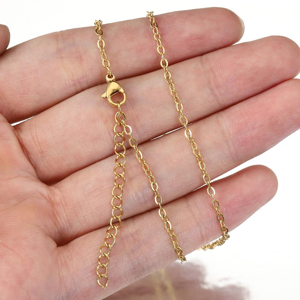10pcs 5pcs Stainless Steel Chain O Shape Chain with Lobster Clasps Necklace Chains for Jewelry Making Charms Pendants DIY