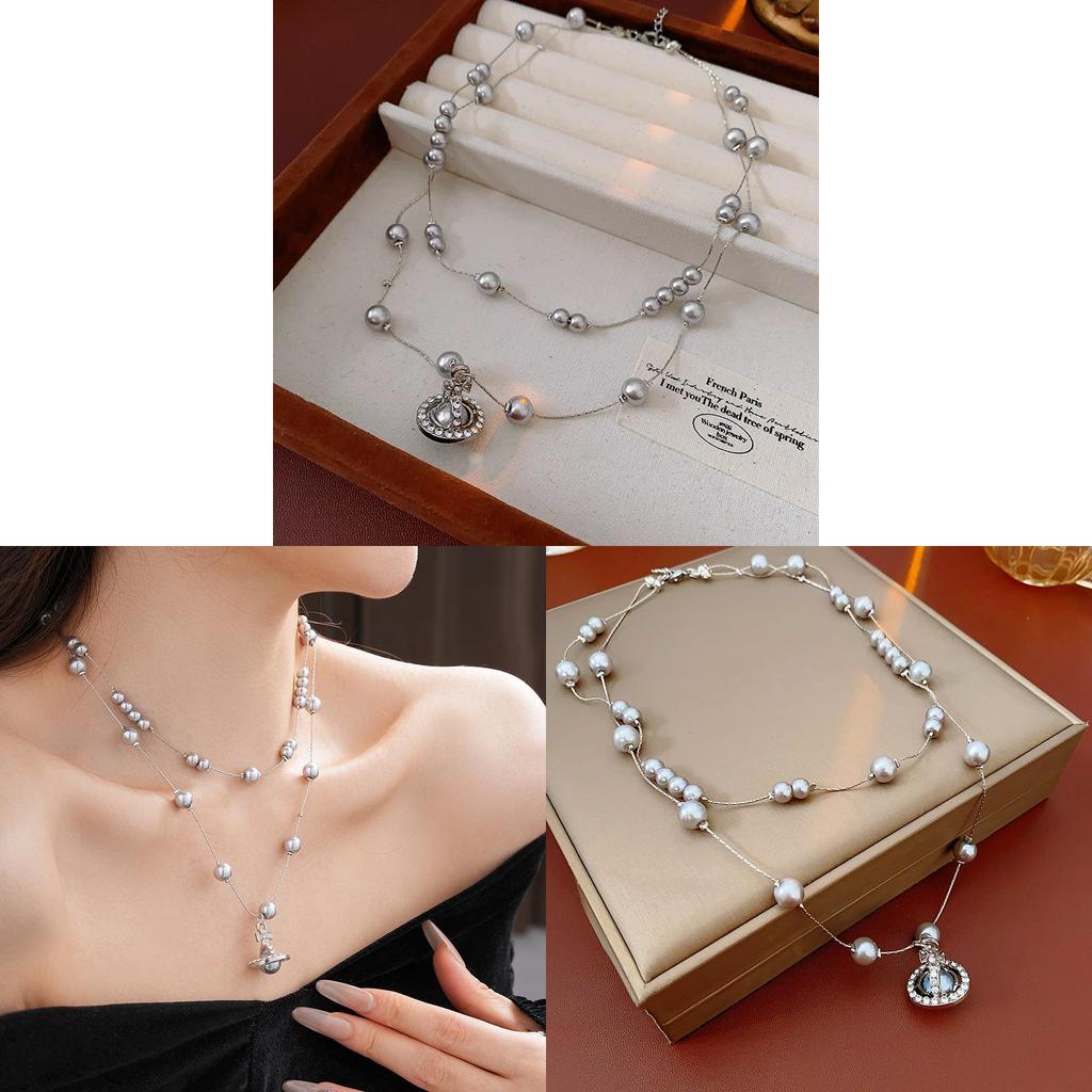 Geometric Pearl Pendant Necklace For Women With Handcrafted Faux Pearl Material And Stylish Appeal