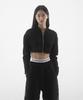 Paensyo Crop Knit Zip Up - Black