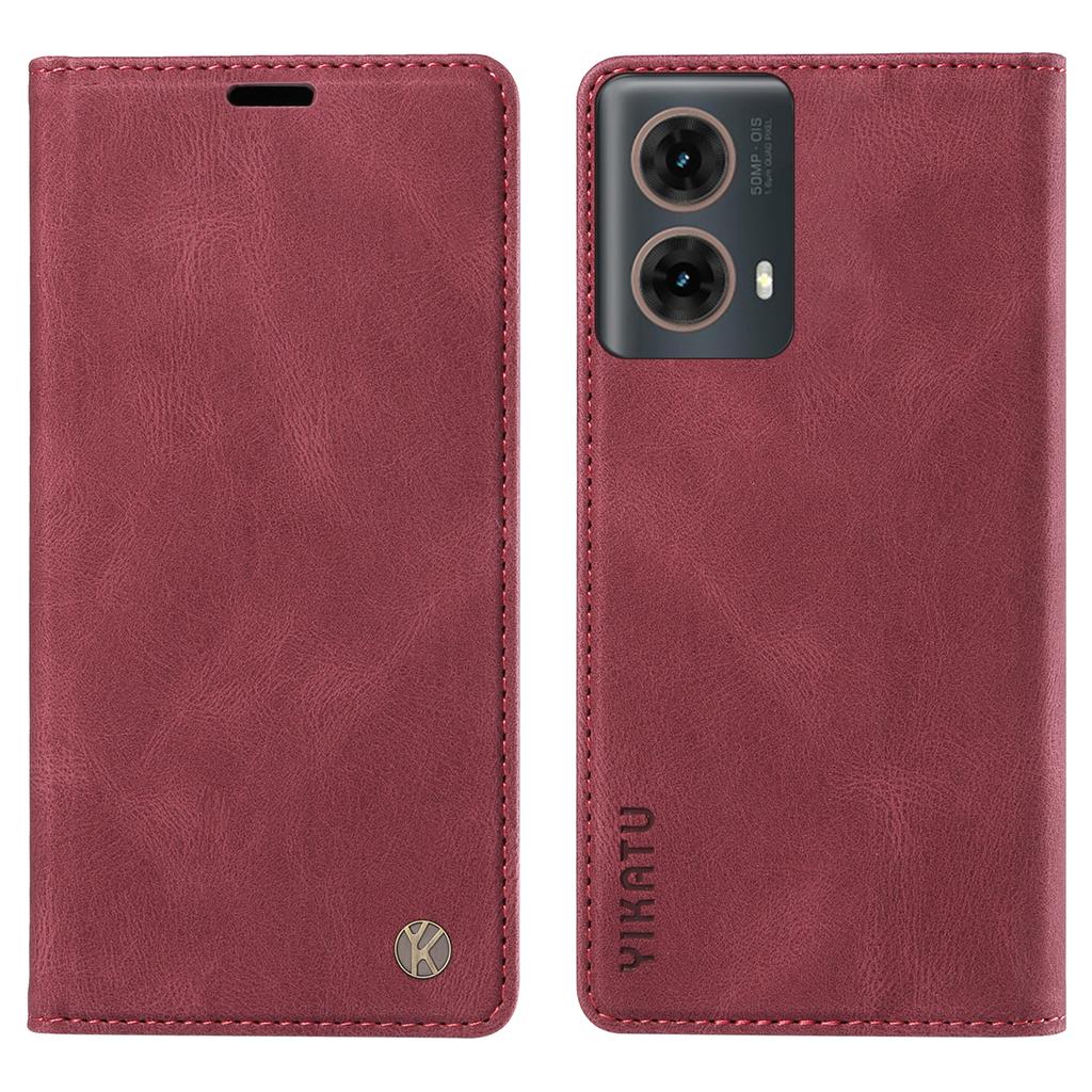 YIKATU YK-004 For Motorola Moto G85 5G/S50 Neo 5G Case Leather Phone Wallet Cover Skin-Touch