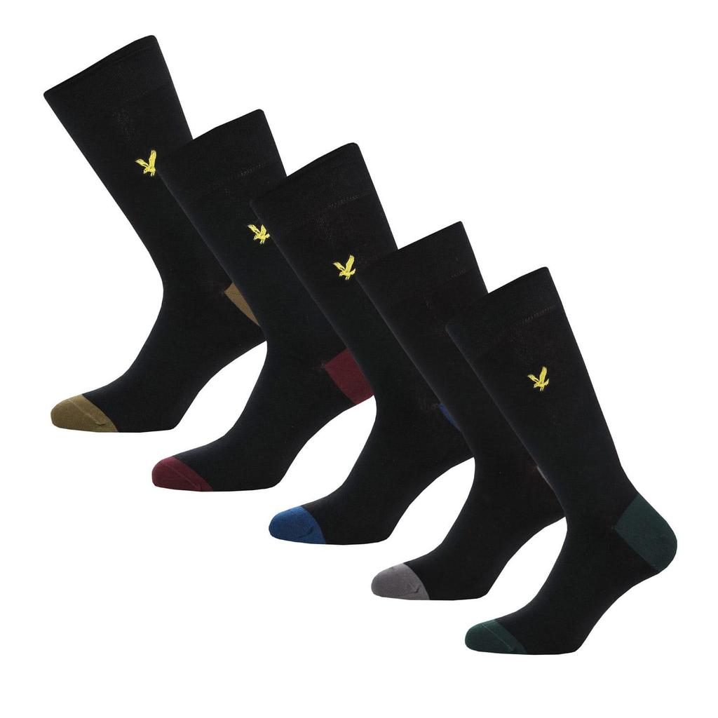 Lyle & Scott Mens Contrast Crew Socks (Pack of 5)