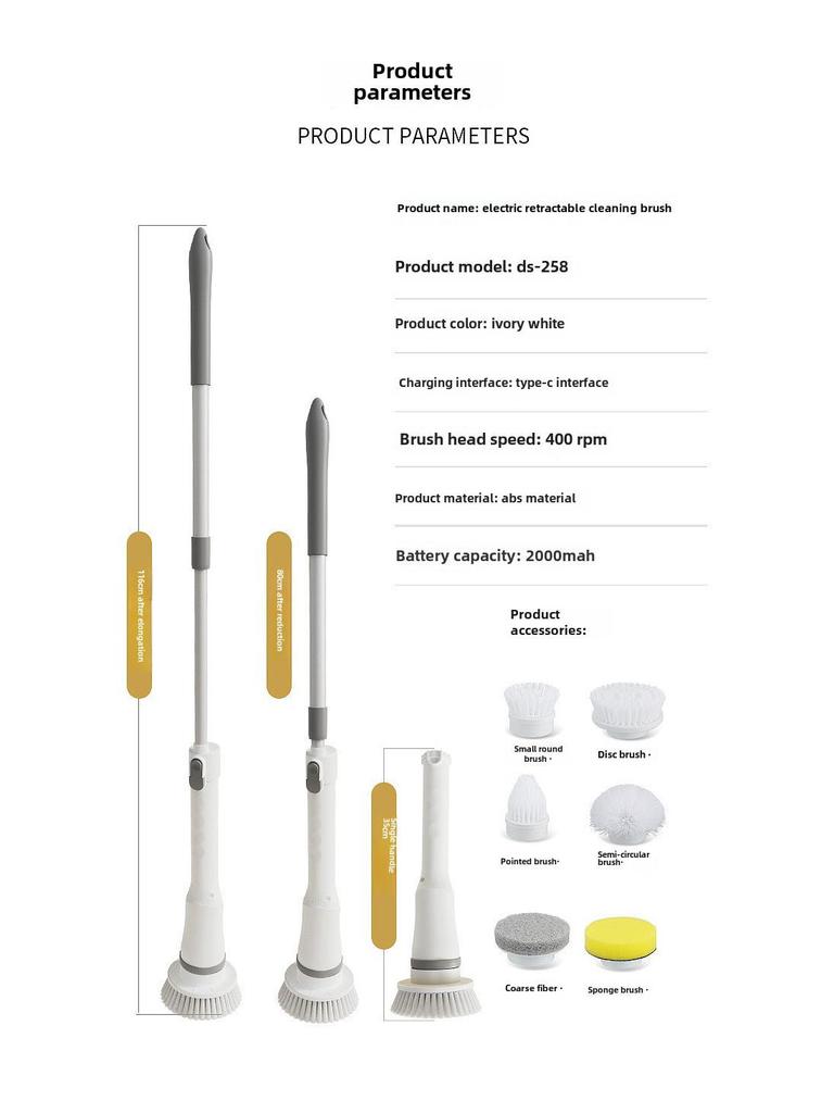 Electric Dual-Purpose Cleaning Brush for Kitchen, Bathroom & Glass - Handheld, Multifunctional & Powerful