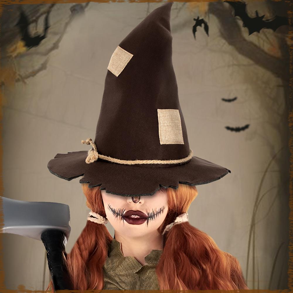 Scarecrow, Patch Witch Hat, Witch Hat, Halloween, Witch Hat, Party Accessories, Makeup Clothing