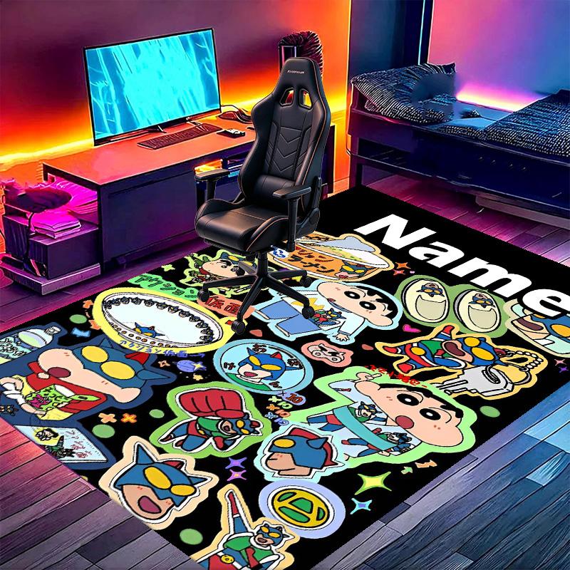 Custom Name Personalized Cartoon Comics Print Carpet, Versatile Home Decor Rug, for Playroom, Apartment, Balcony, Entryway, Hallway Gift