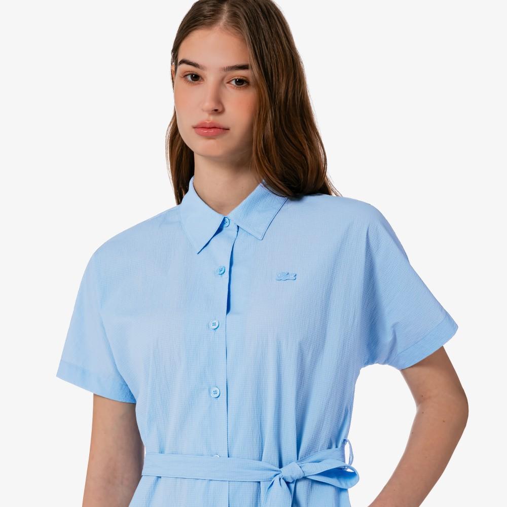 Lacoste Women's Belted Short-Sleeve Shirt Dress EF306E-56GAEY