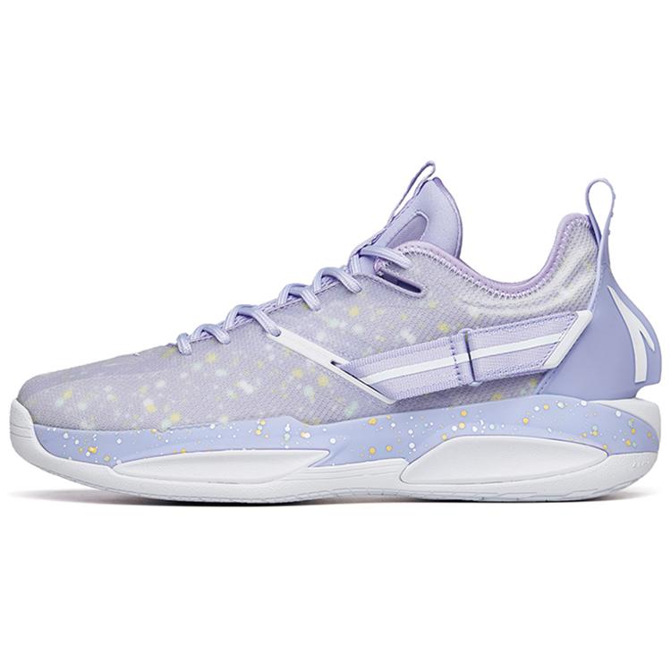 New Anta GH3 Cushioning Anti Slip And Wear Resistant Low Top Basketball Shoes Light Purple 112221103-2