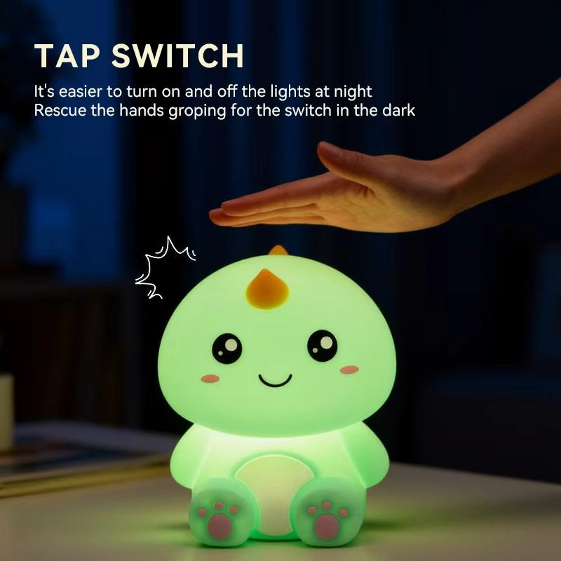 Creative Dinosaur Night Light,Touch-Sensitive Dimmable Bedside Lamp,Timer-Enabled Desk Lamp, Ideal for Home Decor or as a Gift