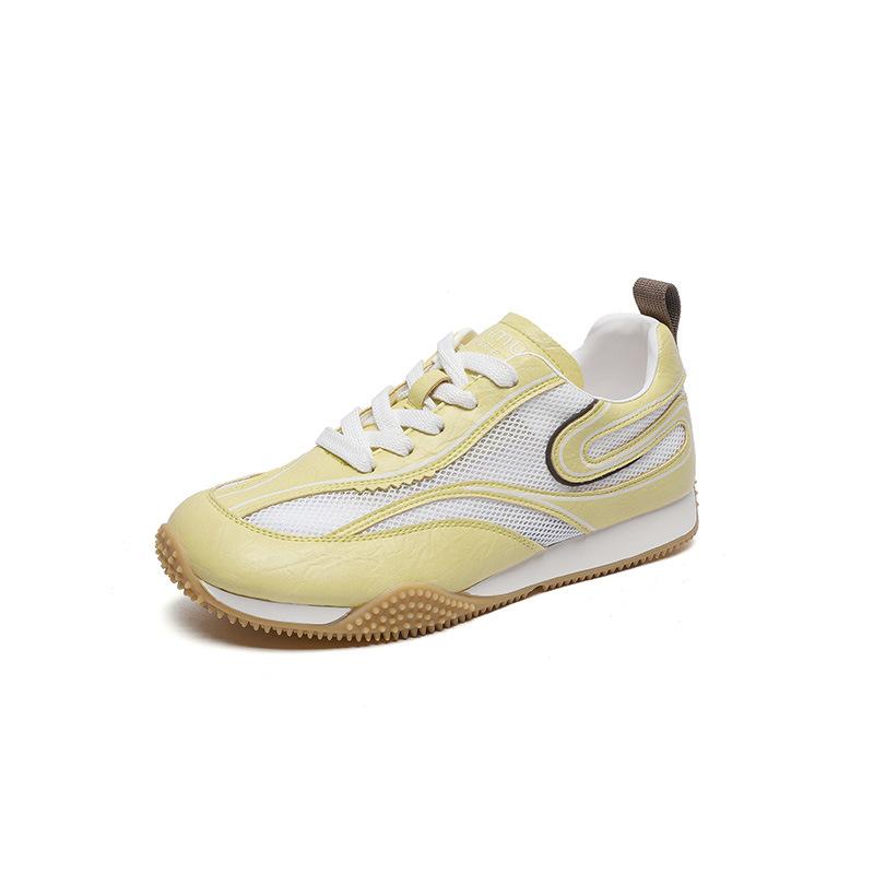 Mesh Breathable German Training Shoes Women's 2025 Summer New Leather Hollow Thick Sole Heightening Casual Versatile Lightweight Sports Shoes