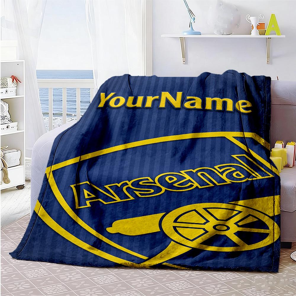 Arsenal Personalized Name Blanket Lightweight Personalized Blanket Soft Warm Cozy for Seaside Chair Office Chair Sofa Four Seasons Multipurpose
