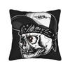 Black Grey Skull Face Día De Los Muertos Pillowcases Novelty Pillow Case For Sofa Home Decor Soft Pillow Cover