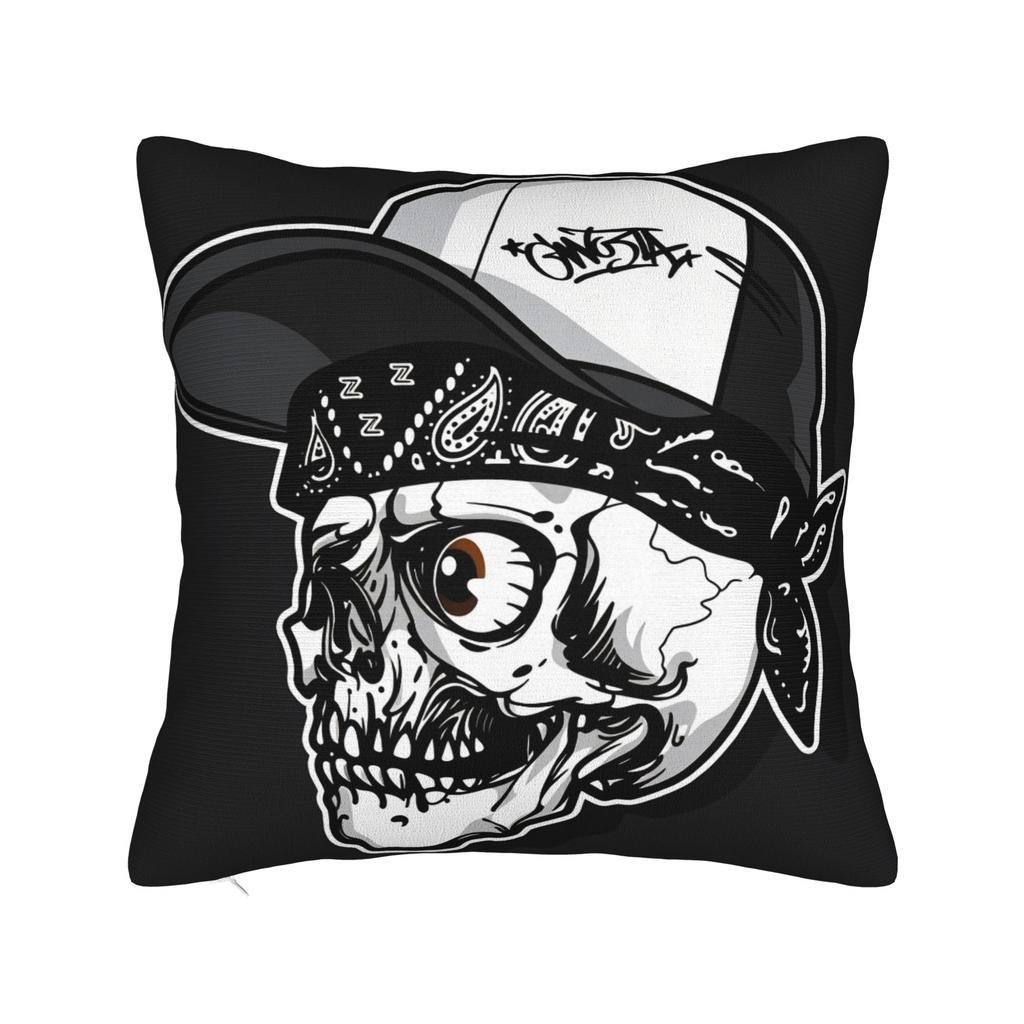 Black Grey Skull Face Día De Los Muertos Pillowcases Novelty Pillow Case For Sofa Home Decor Soft Pillow Cover