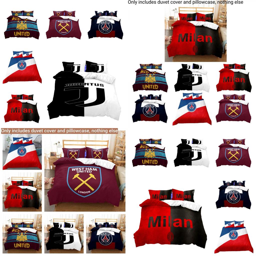 Luxury Soccer Club Digital Printed Champions League Bedding Set Fits 1.0m 1.35m 1.5m 1.8m Beds