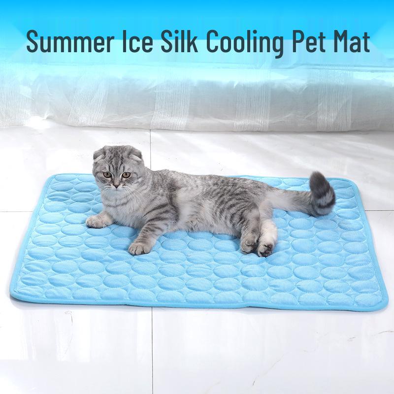 Pet Summer Cooling Mat: Breathable Ice Silk Pad for Dogs & Cats