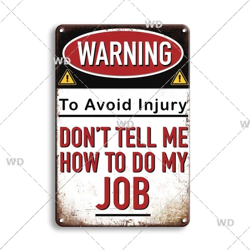 Retro Danger Warning Metal Sign - Vintage Caution Plaque - Metal Plate for Garage Park Home Wall Decor