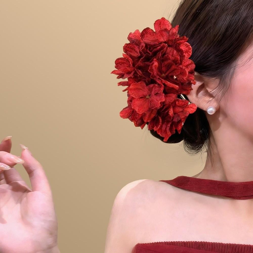 Vintage Sweet Flower Duckbill Clip Simulation Elegant Beach Hair Claw Hair Accessories Chinese Style Vacation Headwear Travel