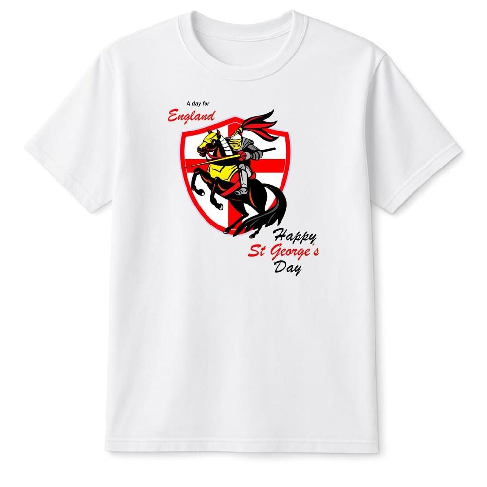 Happy St Georges Day TShirt Saint George Dragon England Flag UK Unisex Shirt S