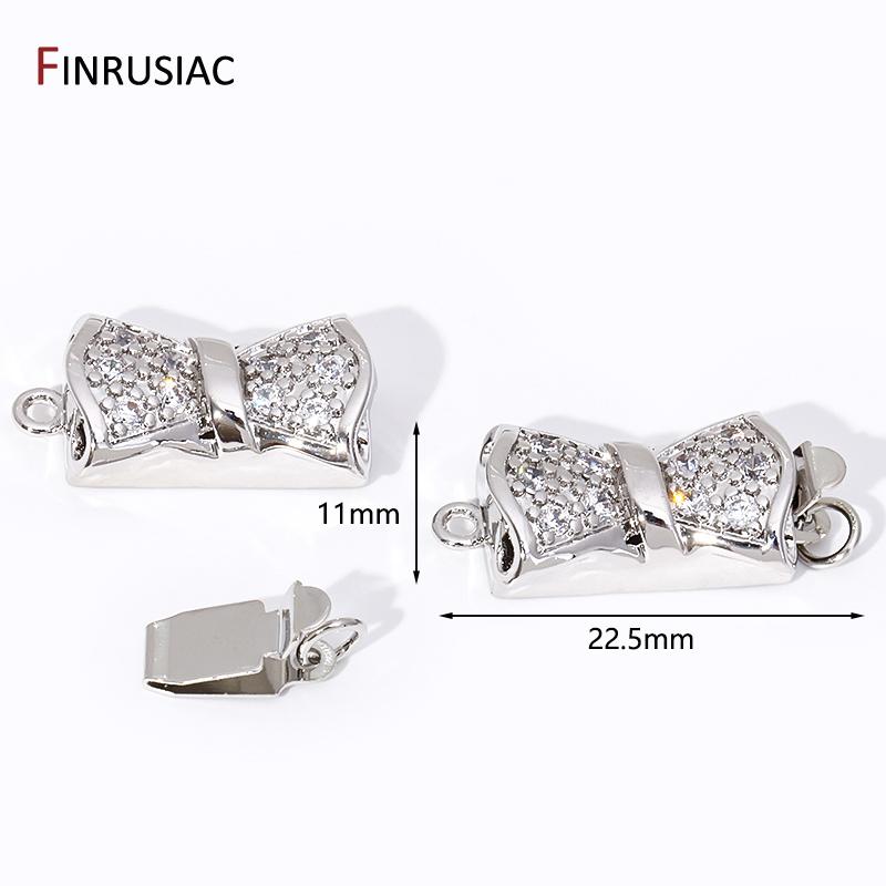 

1/2Pcs Rhodium Plated Bow Knot Shape Fastener Connector Clasps For Jewelry Making Findings,DIY Bracelet Necklace Making Supplies 1 piece