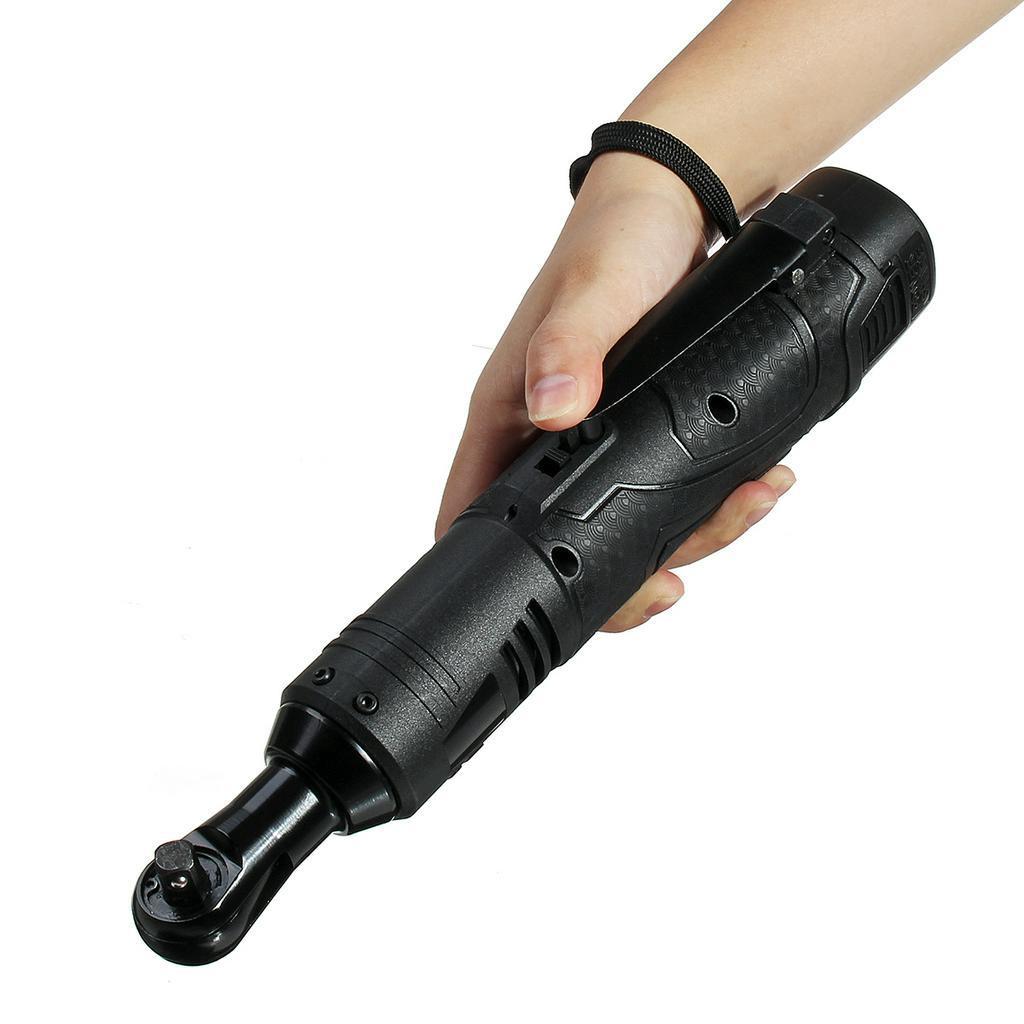 3/8" Rechargeable Cordless Electric Wrench Ratchet 18V with 2 Battery LED Light Right Angle Ratchet  60N.m Torque Power Tool D2 Free Shipping New