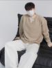 Men's Casual Knit Sweater Coat: Trendy Frayed Faux Two-Piece Design for Autumn/Winter, American Brand, Lazy Style.