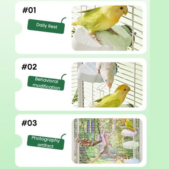 Parrot Perch Birds Rest Platform Claw And Beak Grinding Stand Cage Chew Toy Parrot Playground for Parakeets Cockatoos Budgies