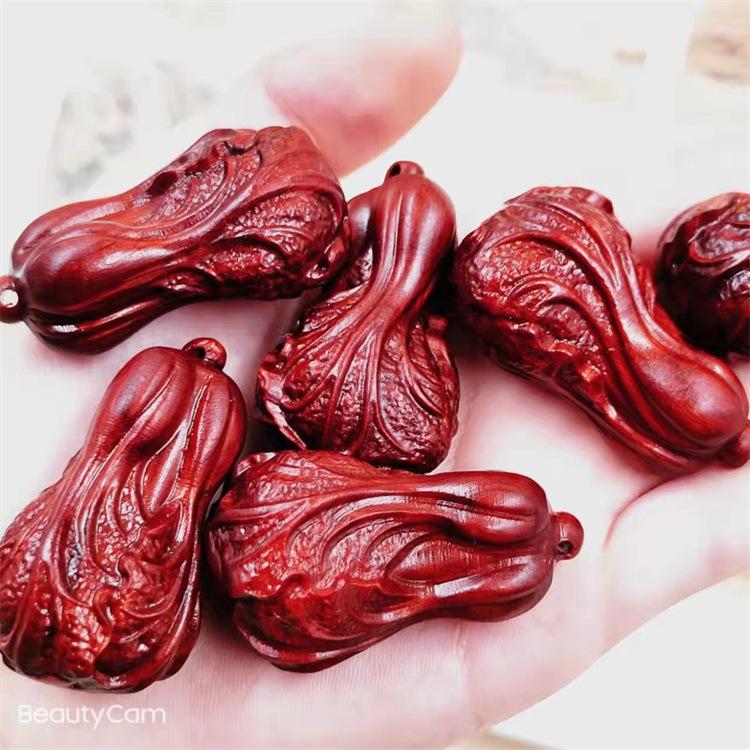 Sandalwood Pixiu Handheld Carved Pendant Ornament - Douyin Craft Gift