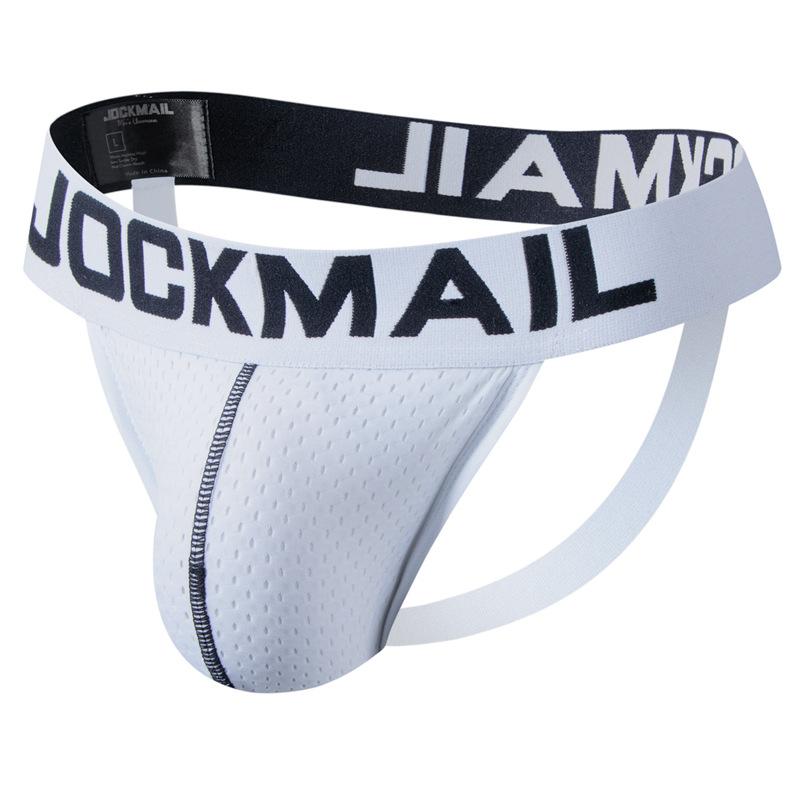 Jockstraps JOCKMAIL Fashion Low Waist Men's Thong Underwear Mesh Breathable Sexy Jockstraps Halo Sports Daily Casual Man G-string Underpnats